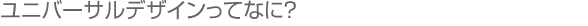 ユニバーサルデザインってなに？